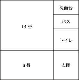 14畳+6畳 ２間続き間取り